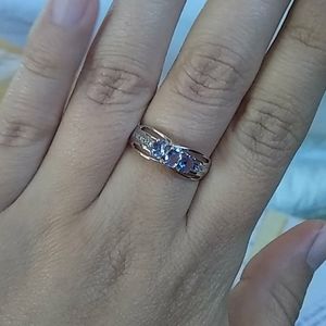 10k white gold natural tanzanite ring